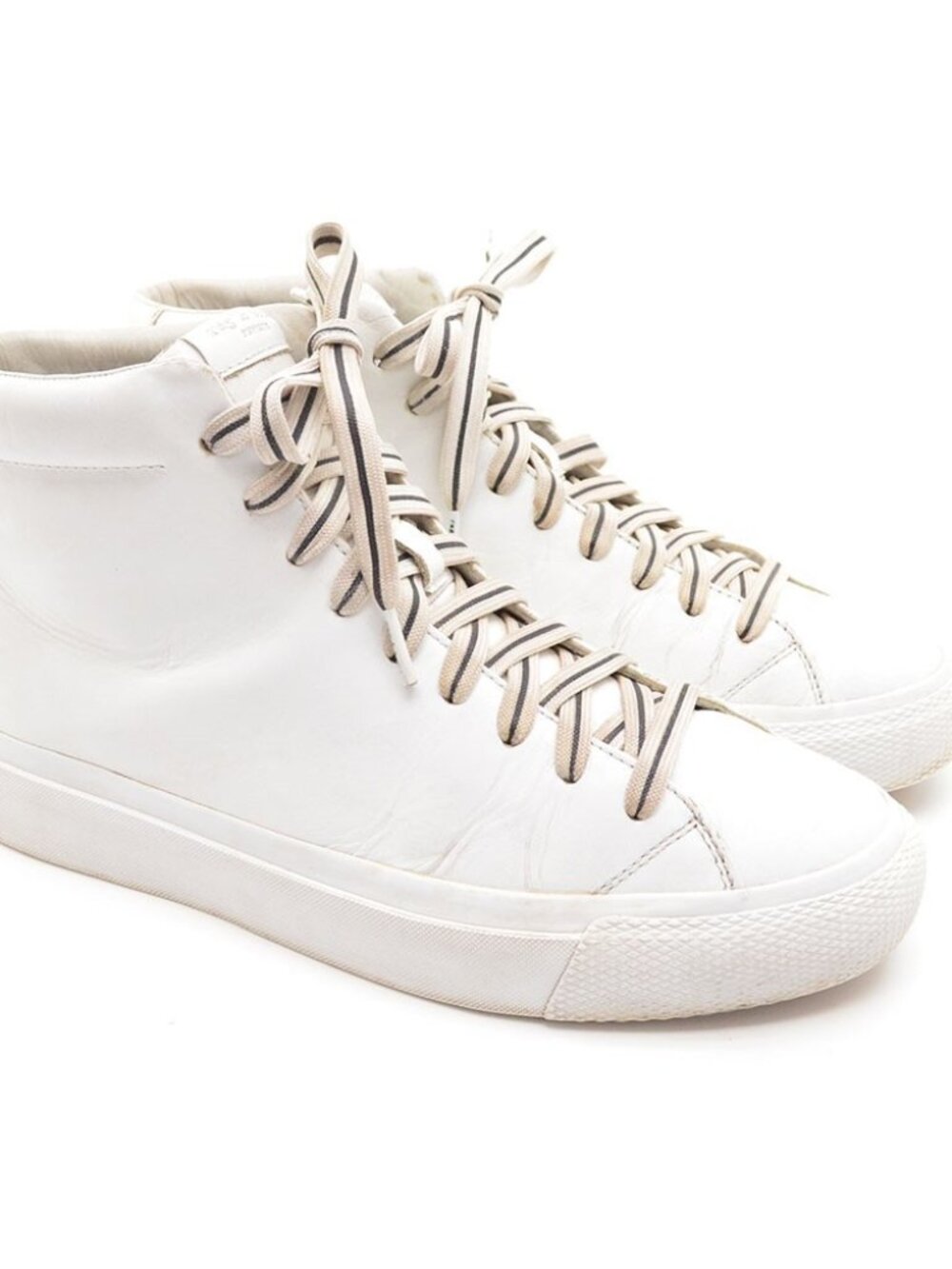 Men rag & bone RB1 White Leather Hi Top Sneakers 42 / 9
